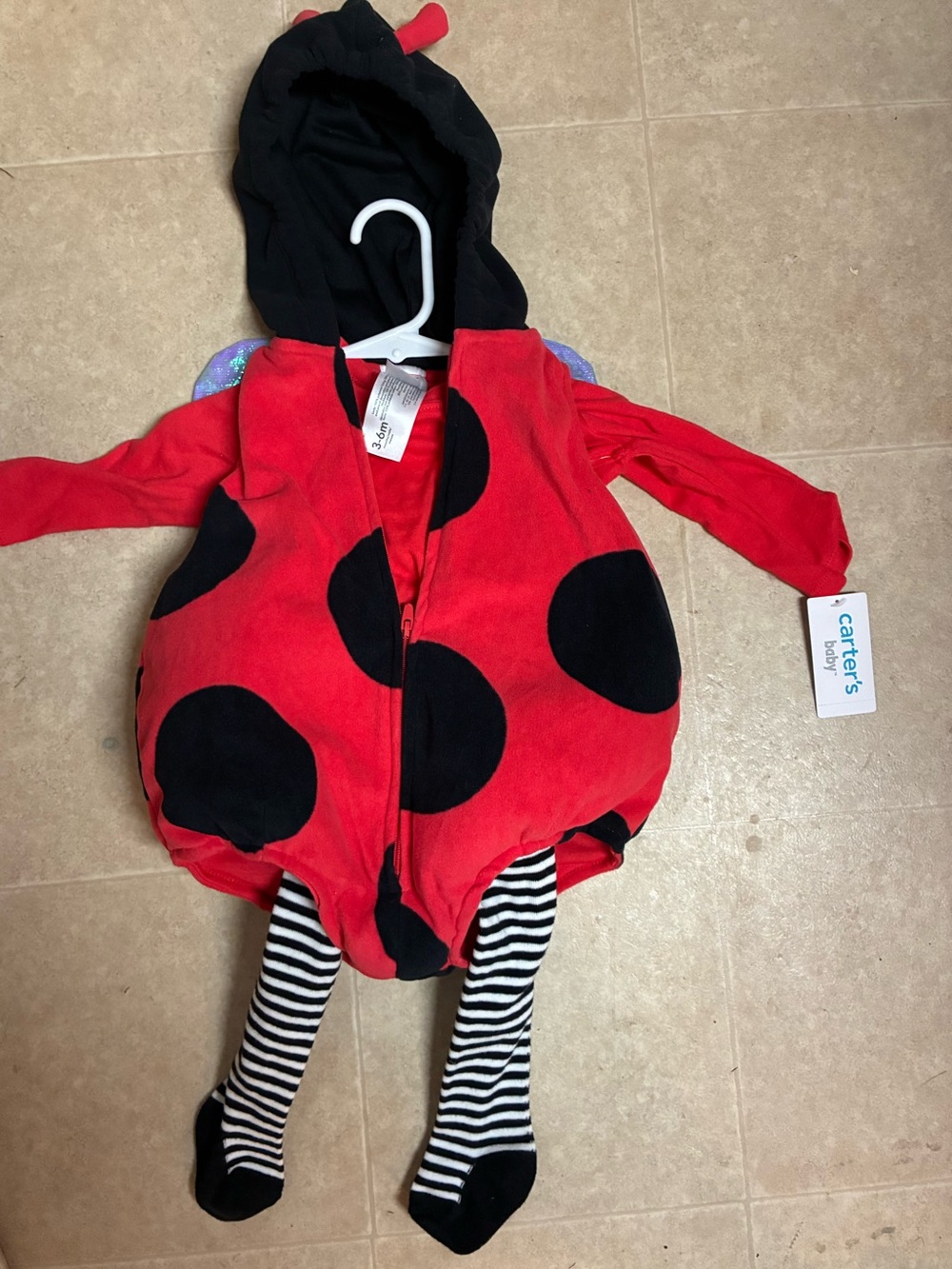 Carter's Red and Black Ladybug One-Piece Costume with Striped Legs